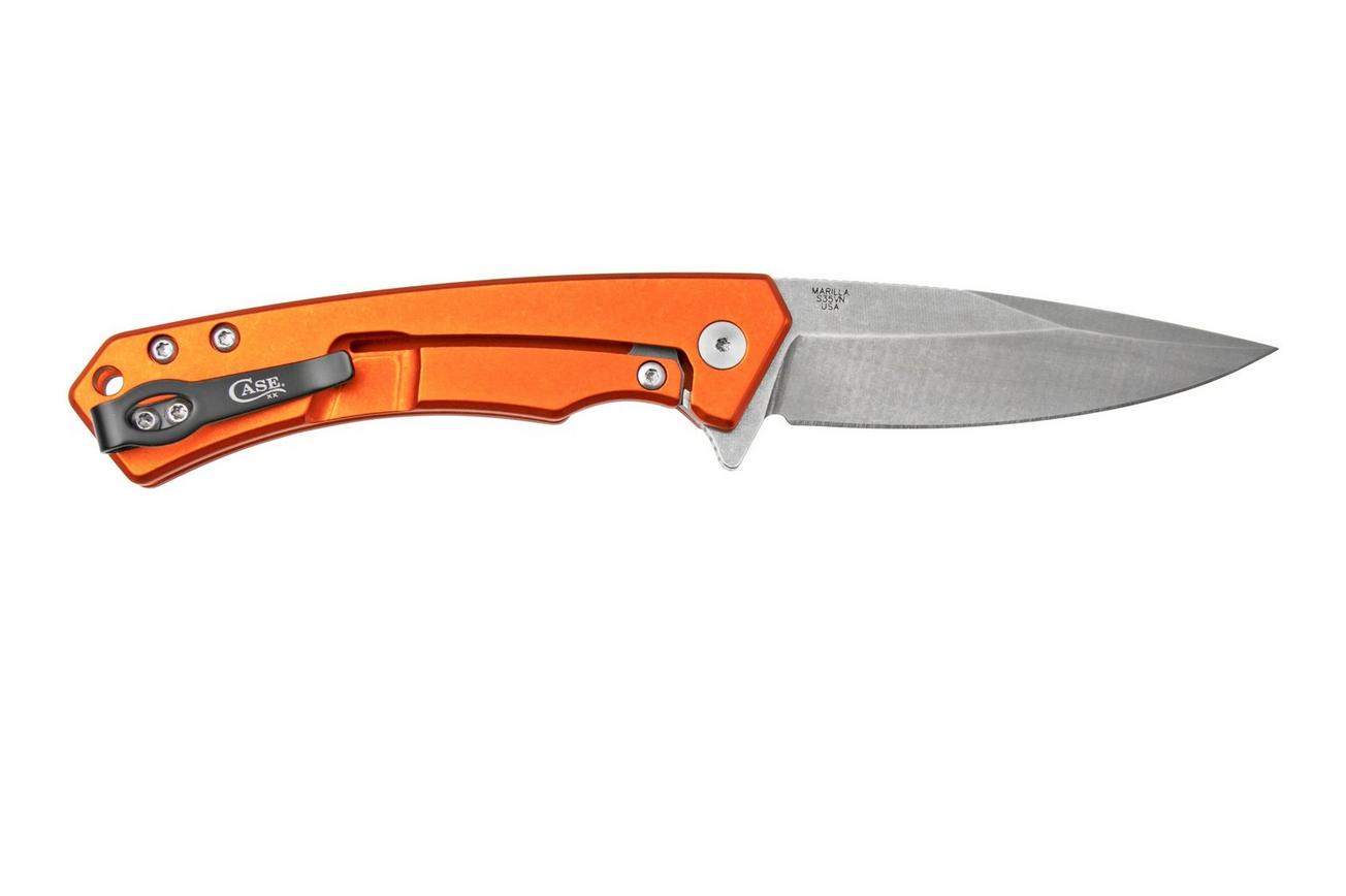 Case The Marilla, Orange Anodized Aluminum, S35VN, Black G-10 Inlay, 25886 zakmes