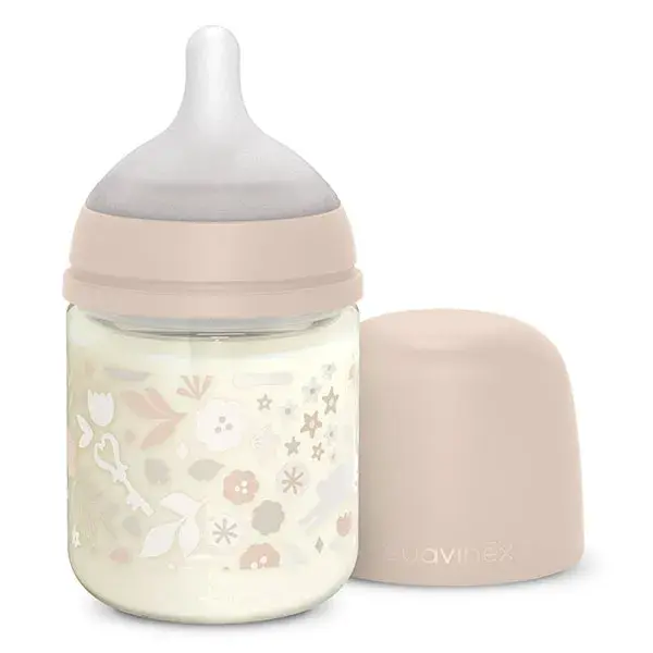 Mamadeira de vidro Suavinex Wonderland com bico SXPro S - Rosa Wonderland - 120ml
