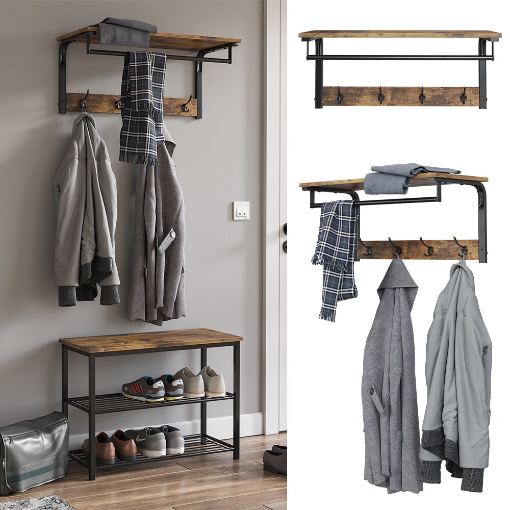 Vicco Wandgarderobe Hängegarderobe Garderobe Fyrk 70cm Ablage 4 Haken Wandregal
