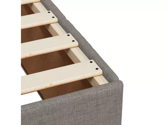 Sommier à lattes de lit avec matelas Taupe 180x200 cm Tissu