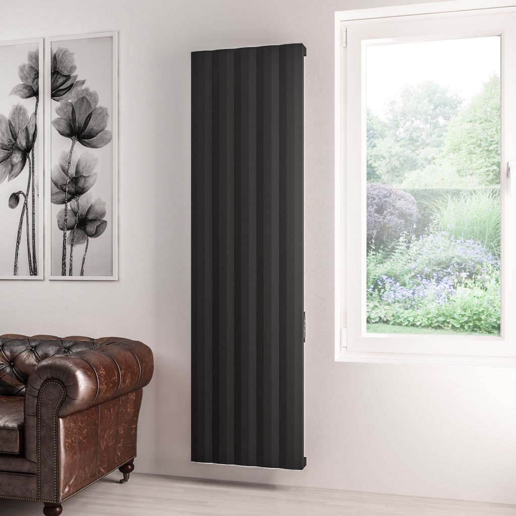 Eastbrook Derwent elektrische paneelradiator 50x180cm 1000W zwart mat
