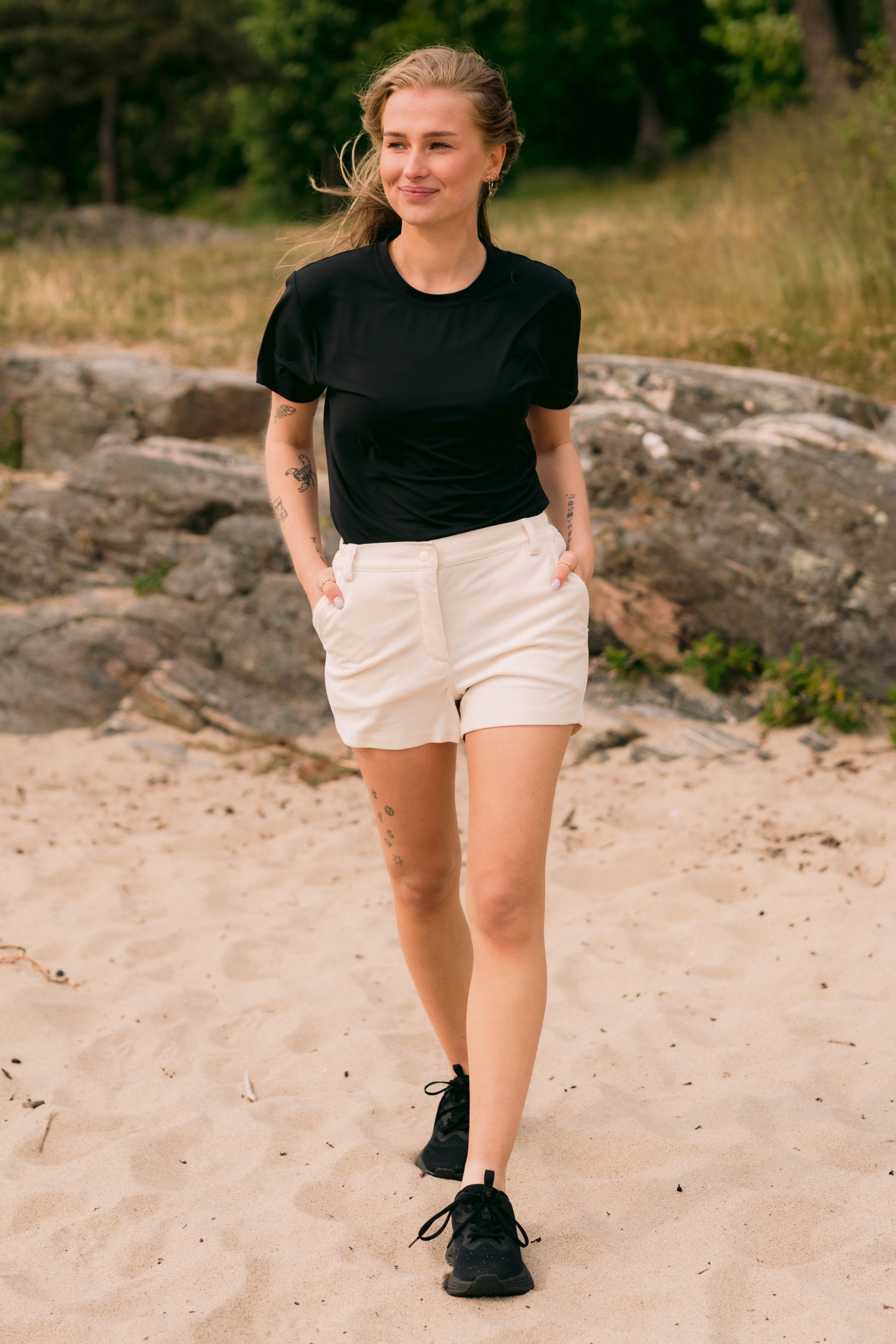 Stormberg Havsand cord slim kort shorts