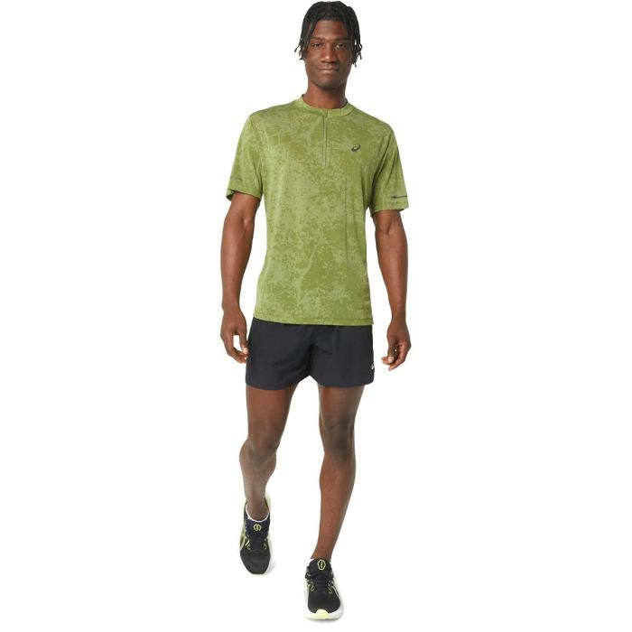 Asics Herre T-shirts Metarun Pattern 1/2 Zip SS Top Grøn