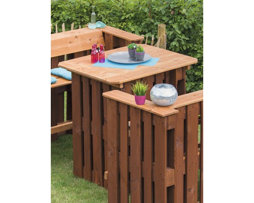 Pallet bartafel, sparrenhout, 120x95x122 cm, bruin