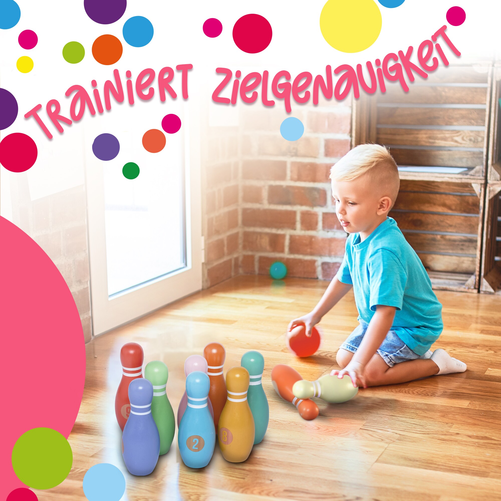 Pink Papaya Kegelspiel für Kinder Kids Bowling Classic XL
