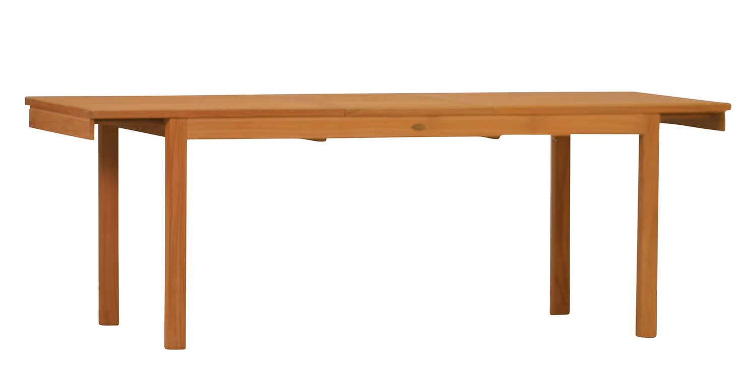 Teak uitschuifbare tafel 120 x 90 cm modern premium weerbestendig en uitschuifbaar