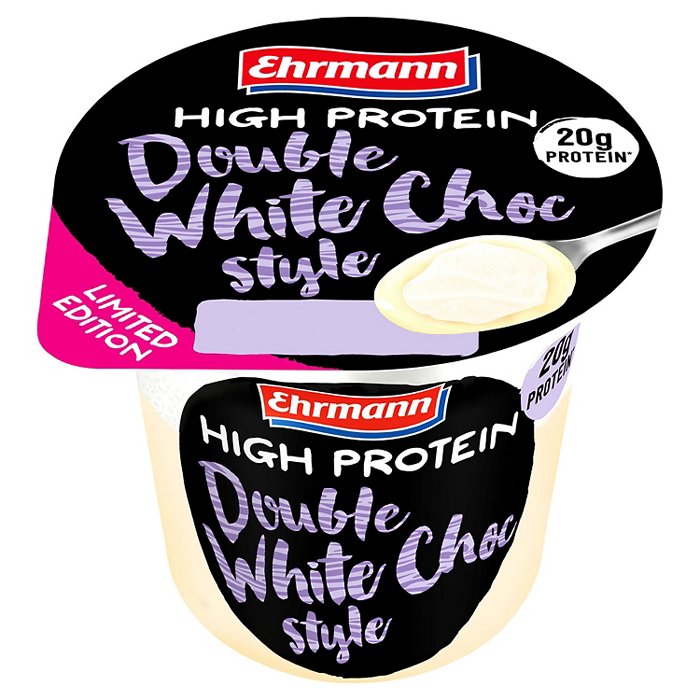 EHRMANN High Protein Pudding mit Topping 200 g, White Choc