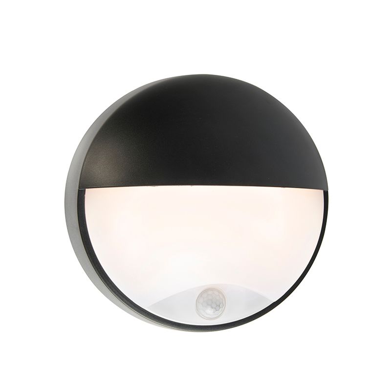Buitenwandlamp zwart incl. LED met bewegingssensor IP54 - Hortus