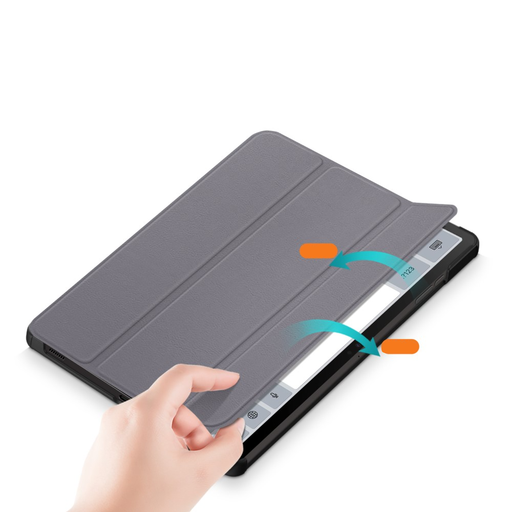 Samsung Galaxy Tab S9 Flipcase Hülle Ledertasche mit Aufstellfunktion Litchi Look   S-Pen Halterung - Dunkelblau