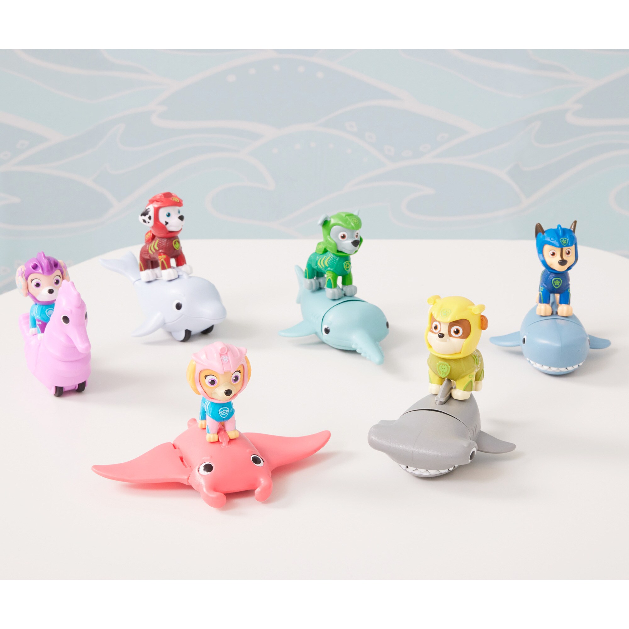 Spin Master Spielfigur Paw Patrol Aqua Pups - Hero Pups-Set mit Marshall-Welpenfigur und Delfin-Figur