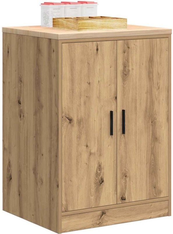 vidaXL - Garagekast - Artisan Eikenkleurig - 60x51x85 cm - Massief Grenenhout