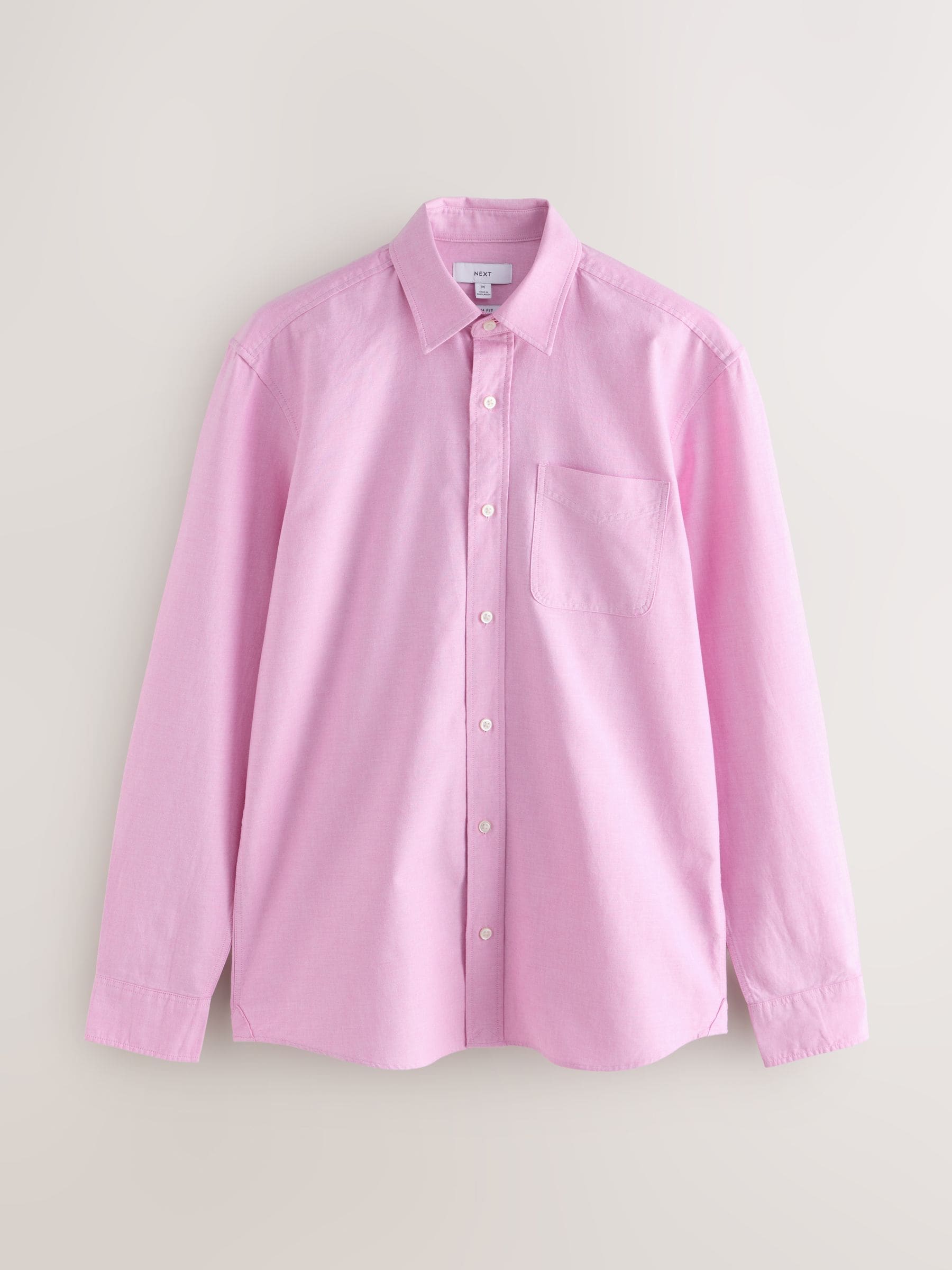 Roze - Slim Fit - Oxford-hemd met lange mouwen