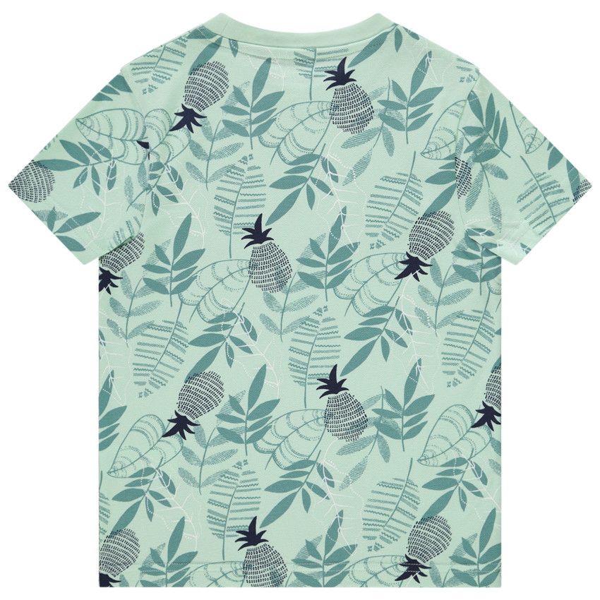 T-shirt manches courtes imprimé feuillage pour garçon - Vert