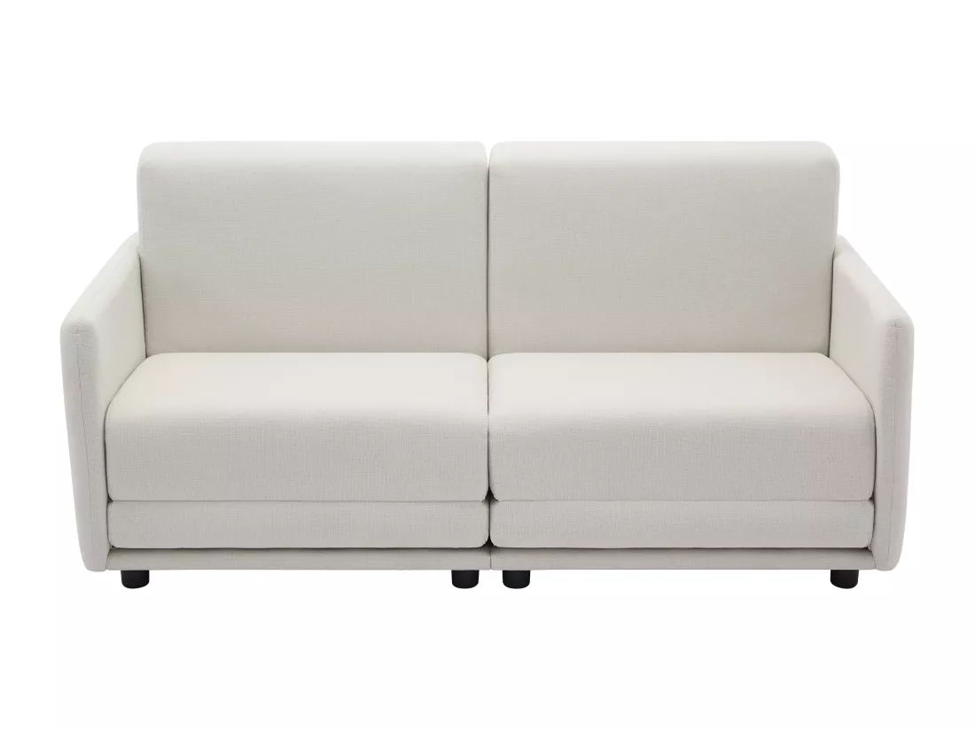 Canapé 3 places convertible en tissu beige BORSILA