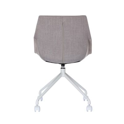 Lot de 2 chaises LUGE - pieds blancs sur roulettes - gris