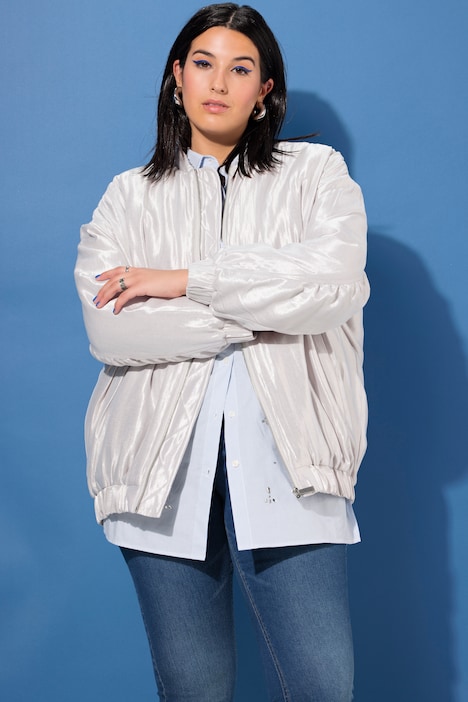 Blouson, oversized, glänzende Qualität