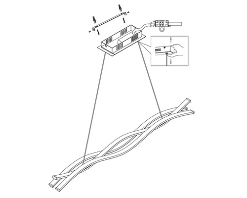 LED hanglamp 13W 1800 lm 3000K HxL 120x100 cm chroom/wit