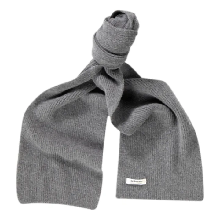 Le Bonnet Amsterdam Echarpe Laine et Angora | Gris anthracite