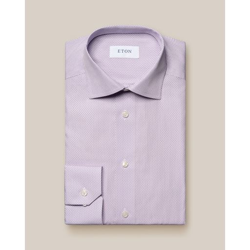 Eton Micro Print Signature Poplin Contemporary Fit Skjorte, Pink, 42