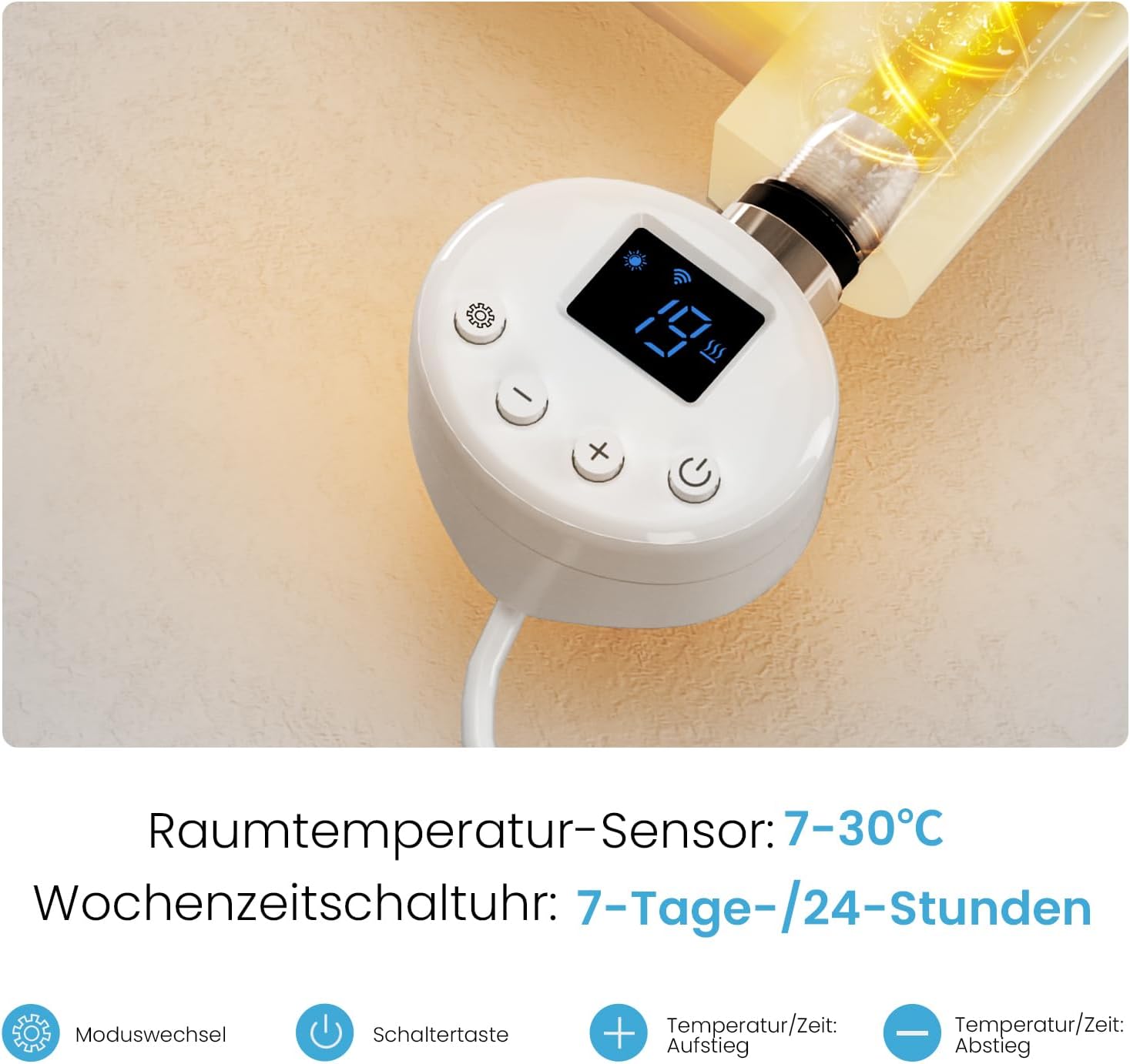 Heilmetz Smart WiFi Badheizkörper Elektrisch 70x40cm Elektrischer Handtuchtrockner mit Thermostat und Timer-Funktion Gerade Handtuchheizkörper Weiß 300W