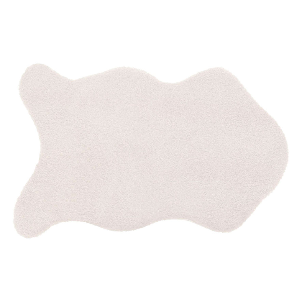 Tapis extra doux en moumoute en polyester ivoire 60x90cm