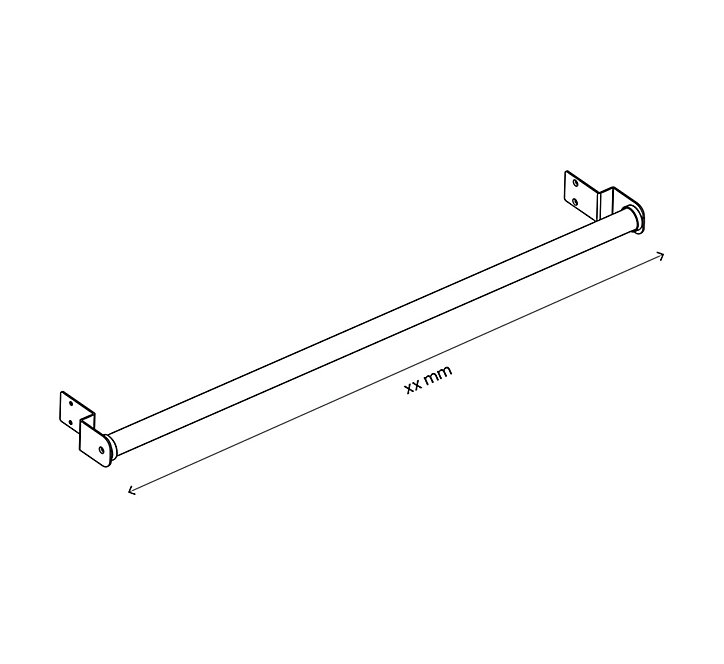 Tringle à rideaux + 2 supports en 