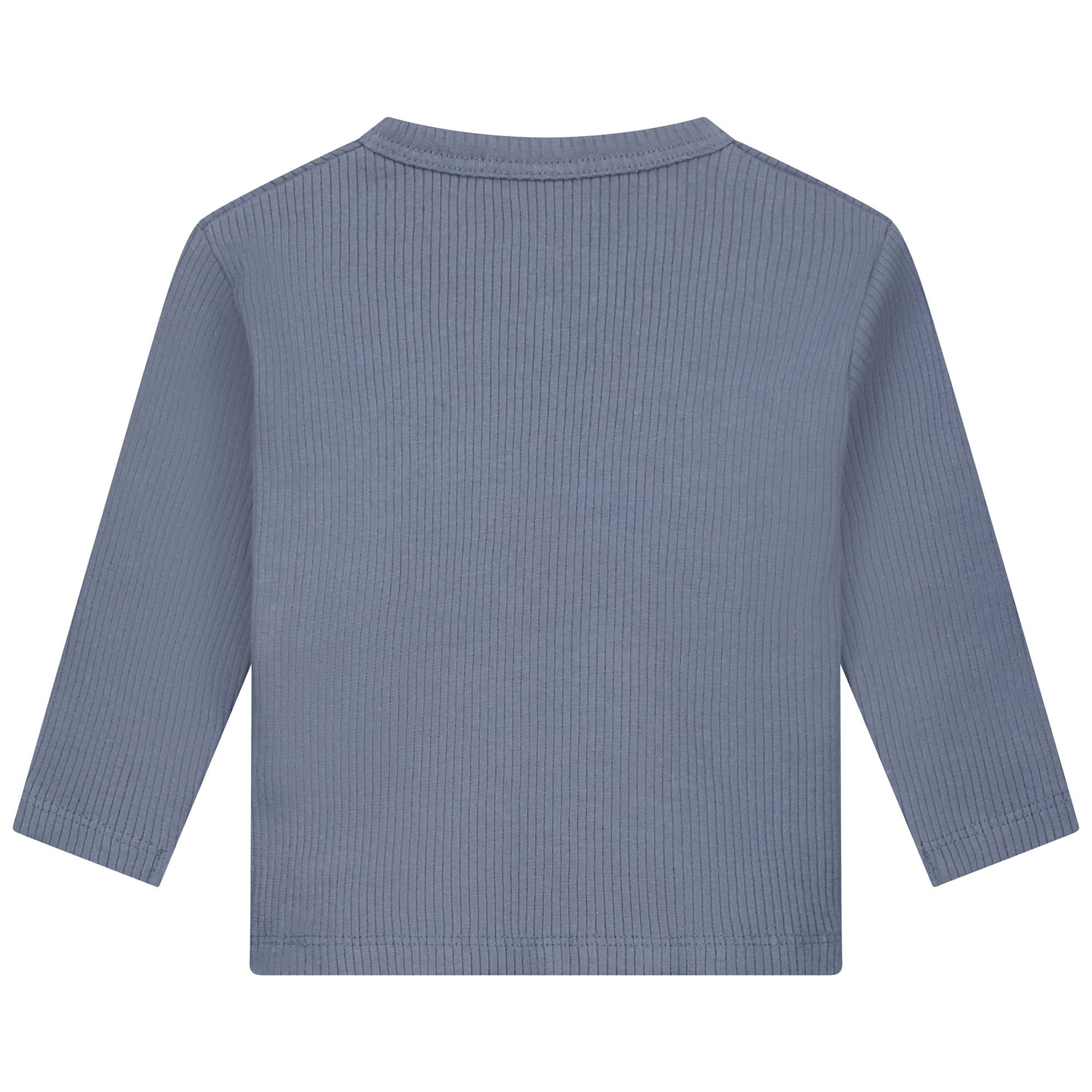 Prénatal newborn overslagshirt rib lange mouwen effen blauw