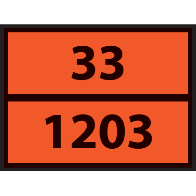 Plaque Transport ADR Essence 33/1203 RA1 rétroréfléchissante