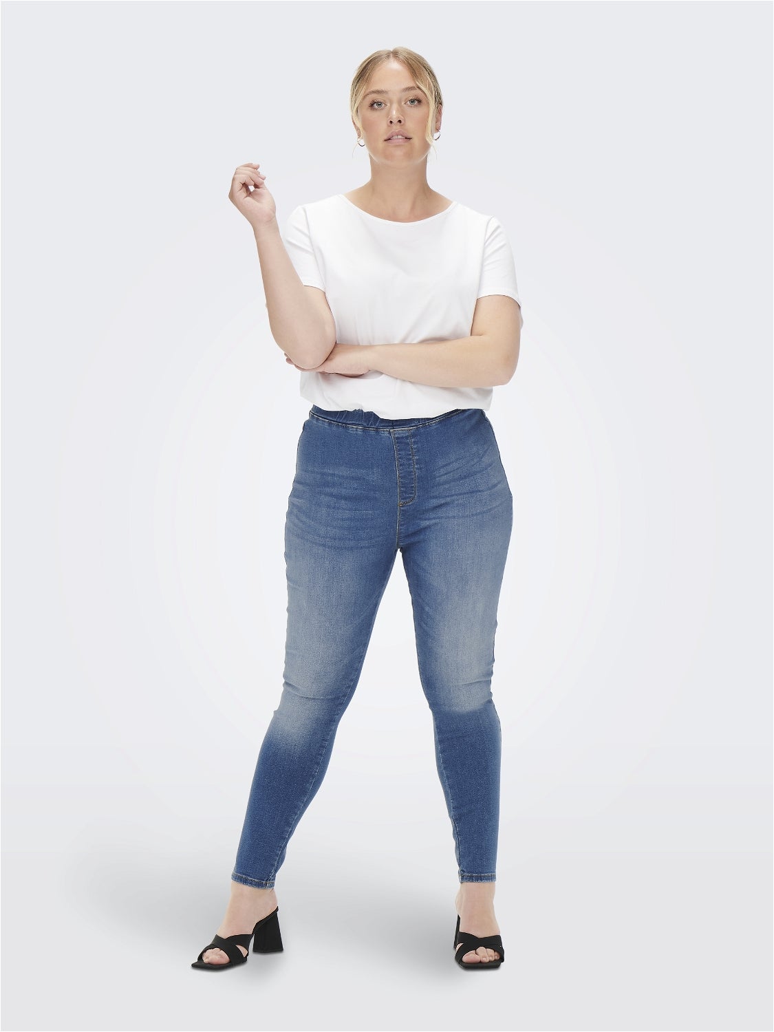CARLAOLA Hohe Taille Jeggings Jeans Light Blue Denim