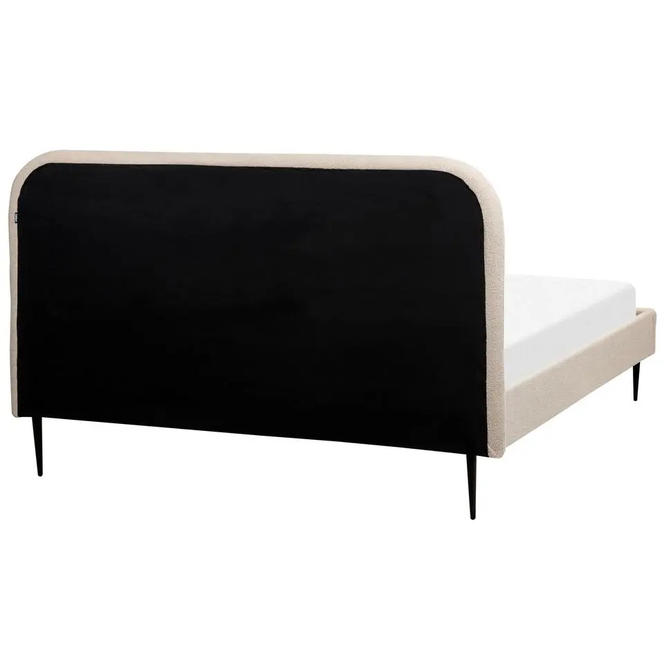 FLAYAT - Tweepersoonsbed - Beige - 160 x 200 cm - Bouclé