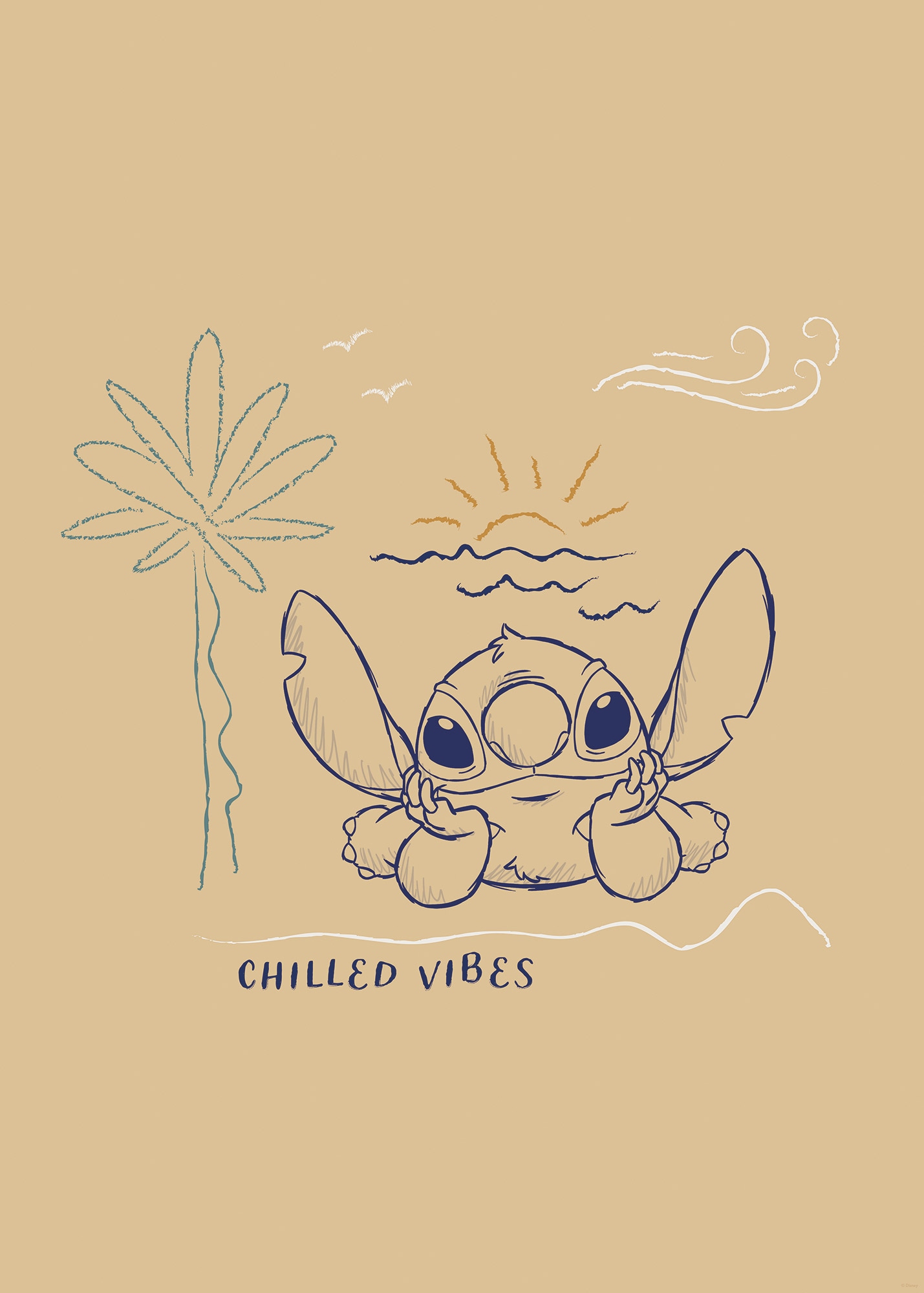 Komar Wandbild »Disney Lilo and Stitch Chilled Vibes« Disney Set, 1 Stk. tlg. 50 x 70 cm (Breite x Höhe) - Kinderzimmer, Dekoration