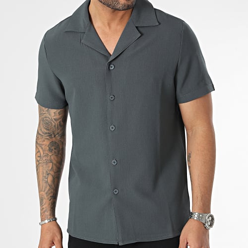 Chemise Manches Courtes Vert Foncé