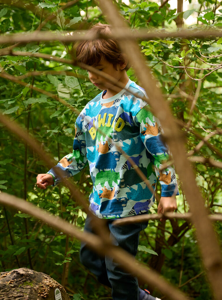 T-shirt bleu arctique à imprimé animalier pour garçon