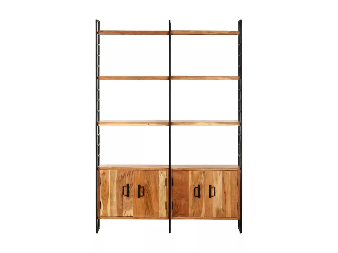 Bibliothèque à 4 niveaux 124x30x180 cm Bois d'acacia massif