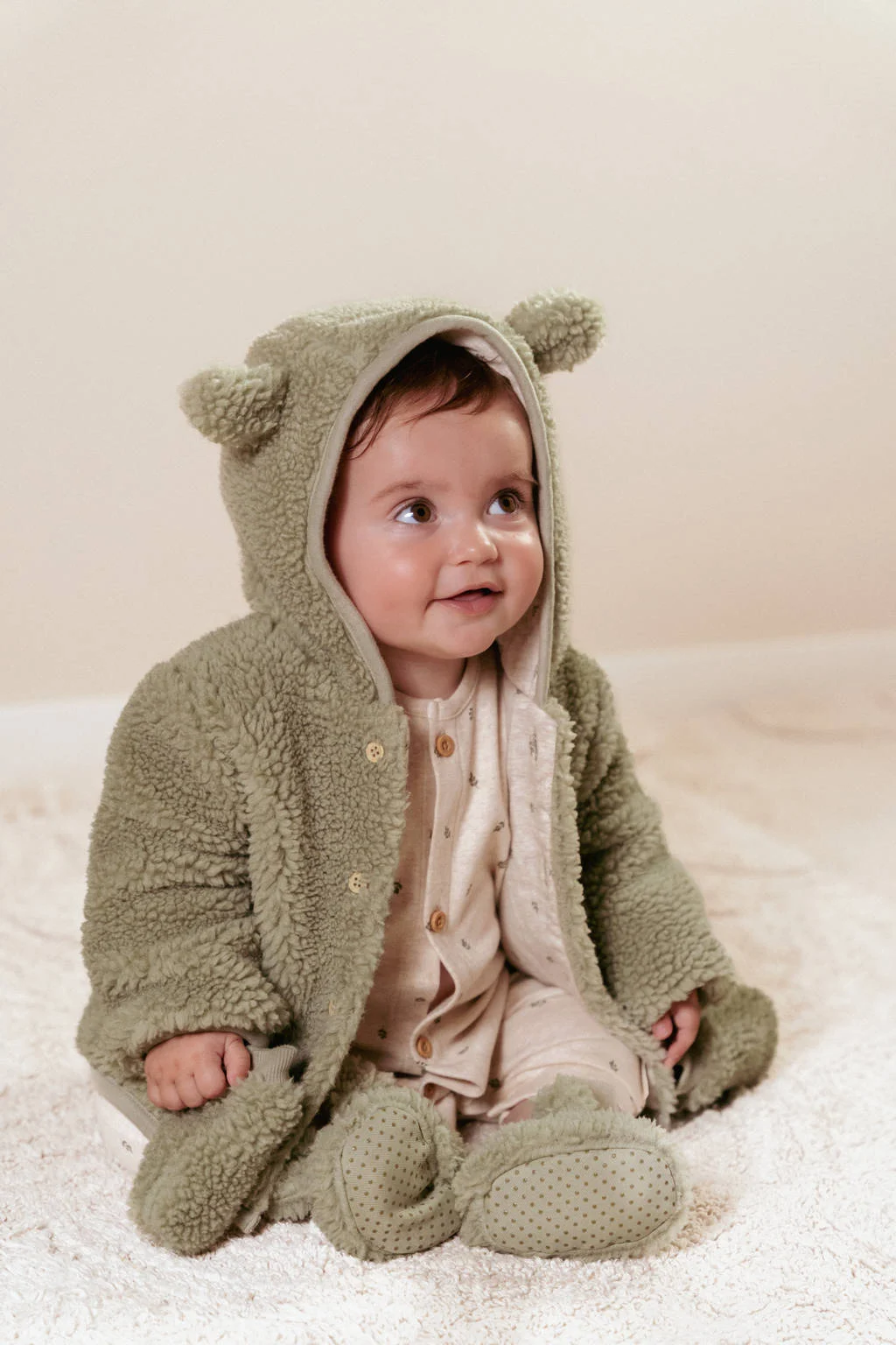 Little Dutch teddy wanten Soft Green