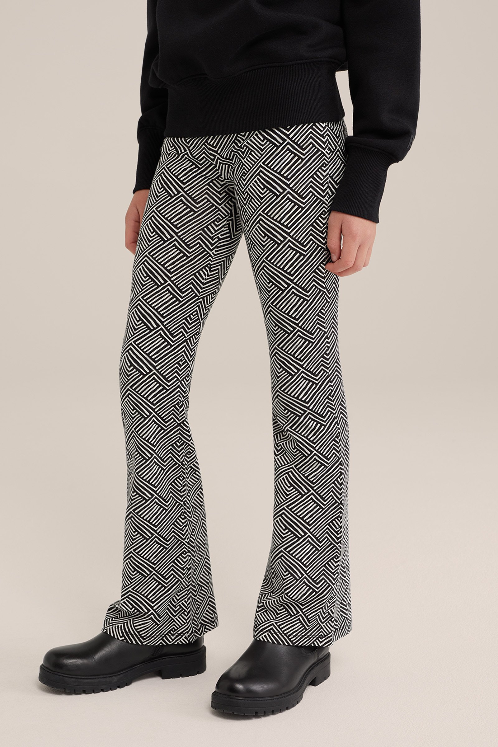 Meisjes flared legging met dessin WE Fashion Wit