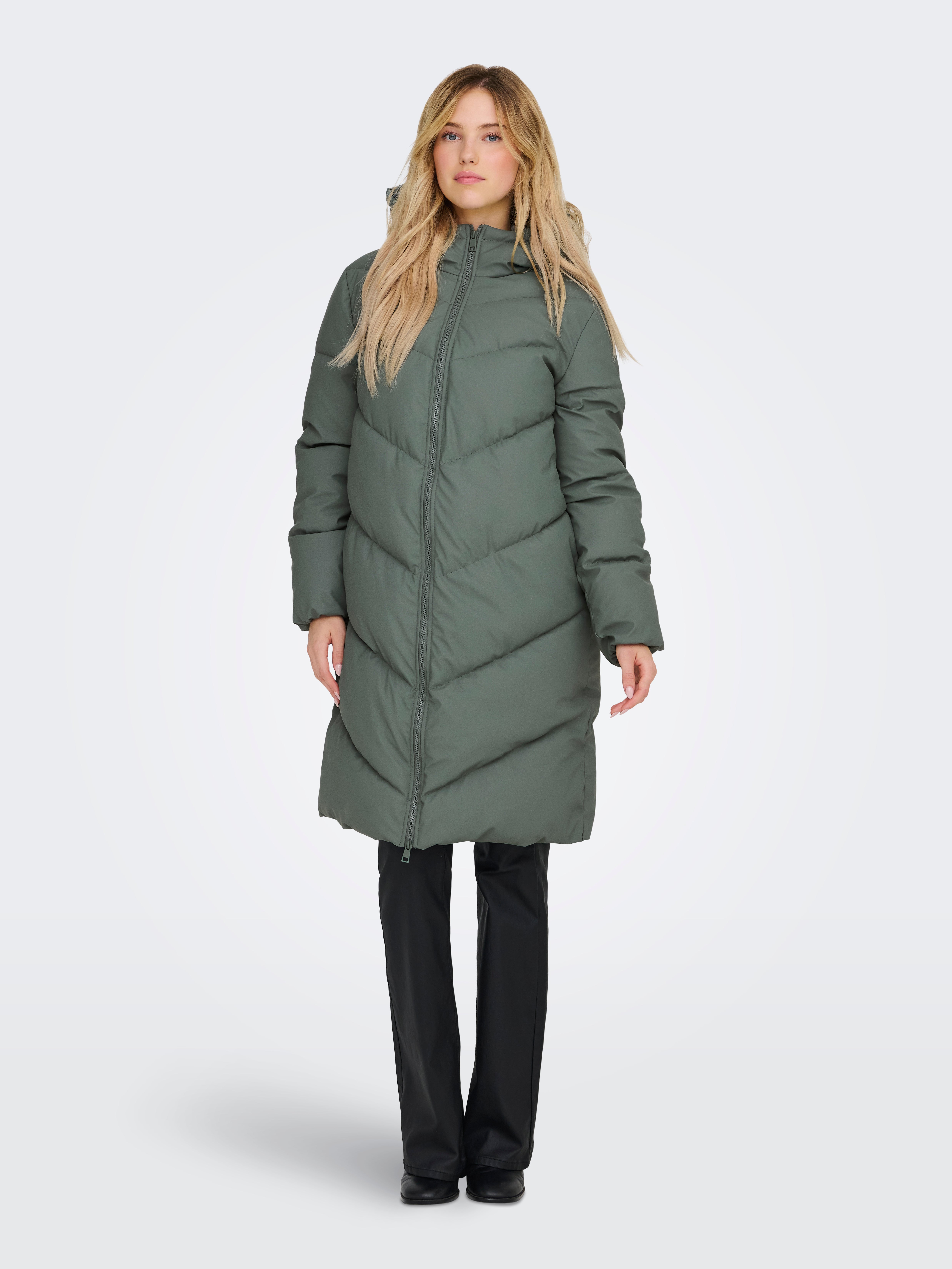 JDYULRIKKA Steppmantel Balsam Green