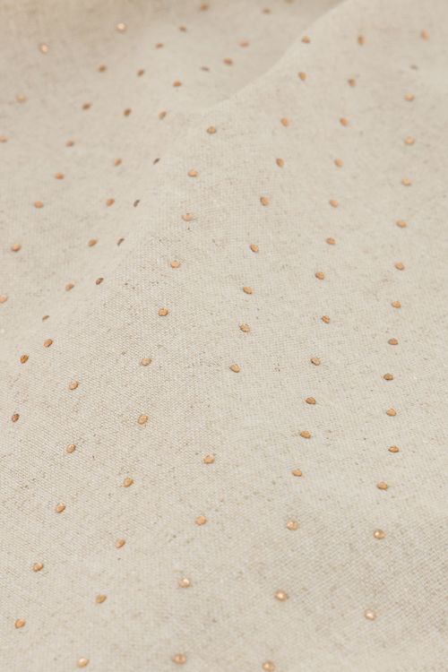 Beige linnen corset top met studs