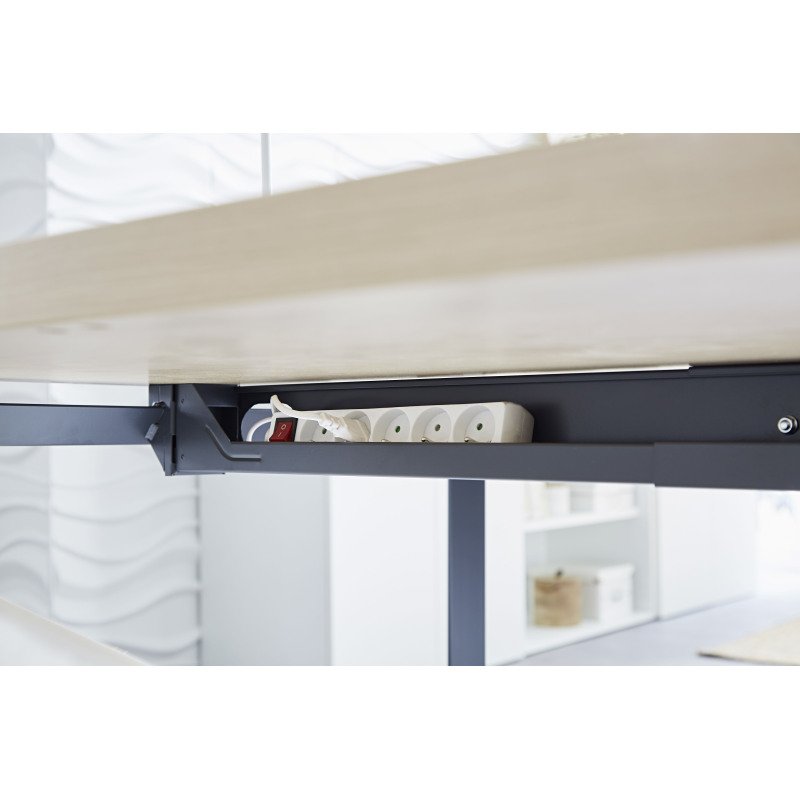 Bureau droit Direction Bruneau Shiny piètement acier