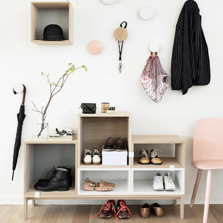 Muuto - Stacked System Regalmodul mit Rückwand, medium / weiss