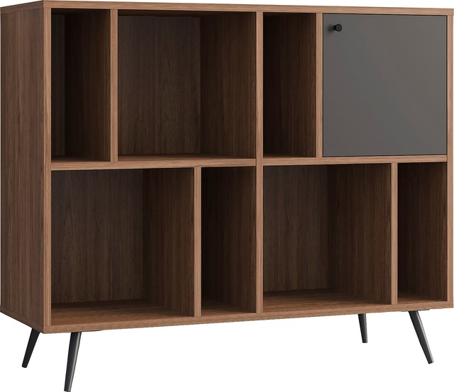 SalesFever Bücherregal »Kiruna Regal im minimalistischen Stil« Moderne Eleganz in Walnussfarbe