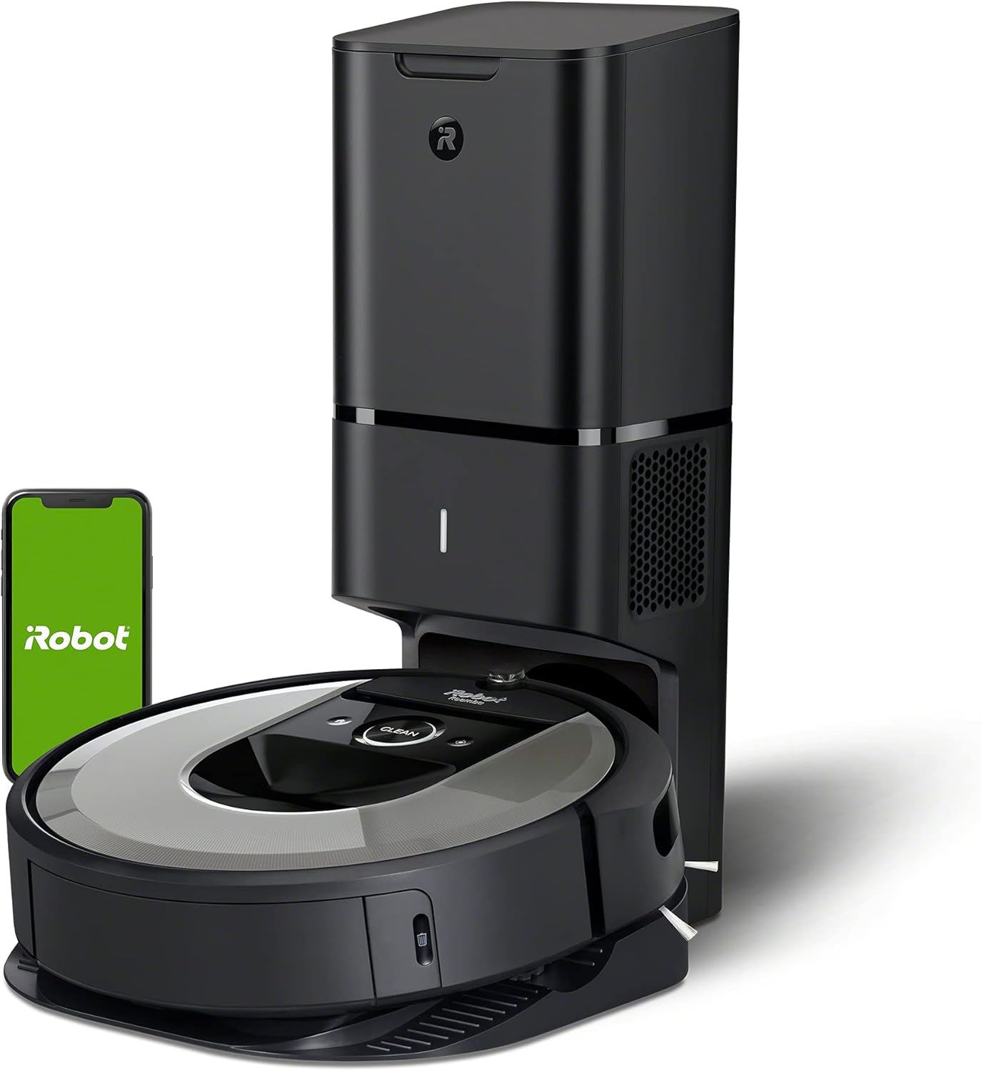 iRobot Roomba i7+ (i7556) Saugroboter, automatische Absaugstation, intelligente Raumerfassung, Zeitplanreinigung, 2 Multibodenbürsten, WLAN Staubsauger Roboter, App-Steuerung, Ideal für Tierhaare
