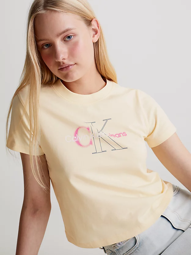 Camiseta curta com monograma