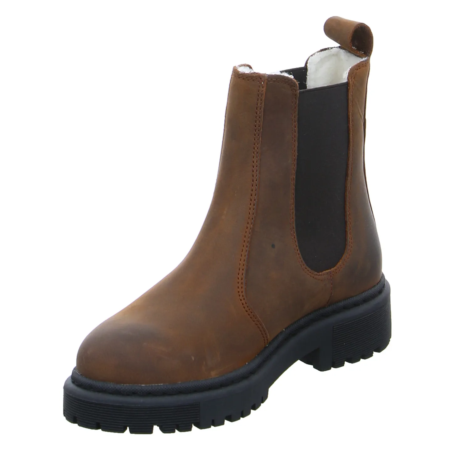 SCHUHENGEL Boot Braun Leder  mit Wollfutter