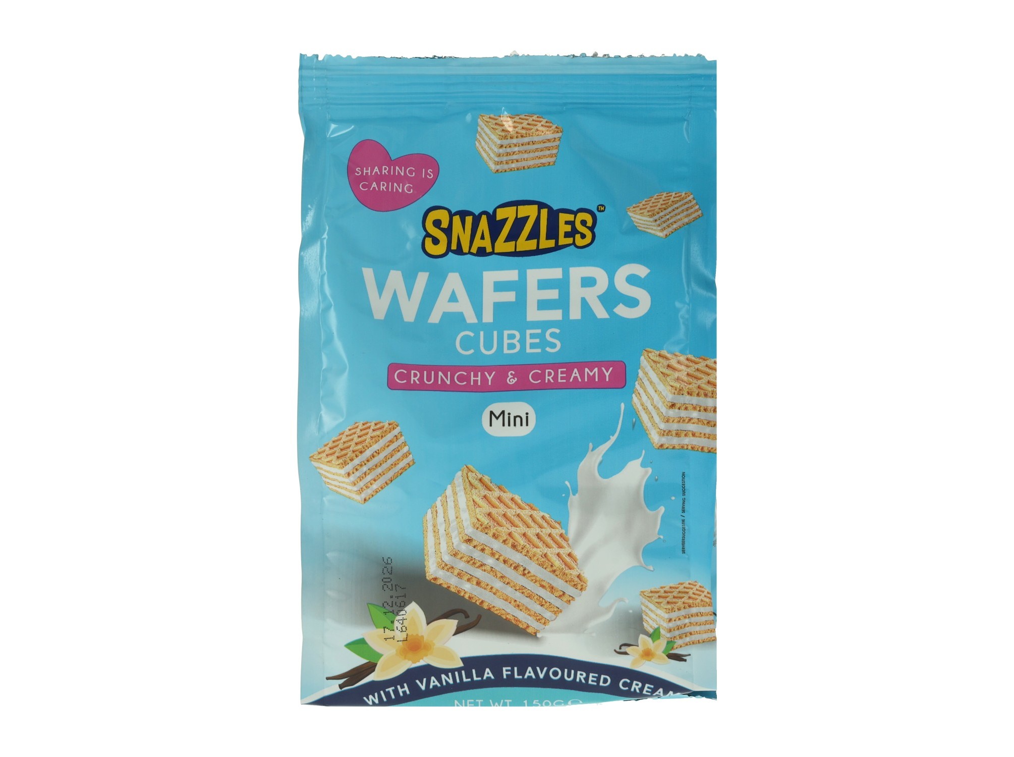WAFFERS SNAZZLES WAFER MINI CUBES MILK 150G