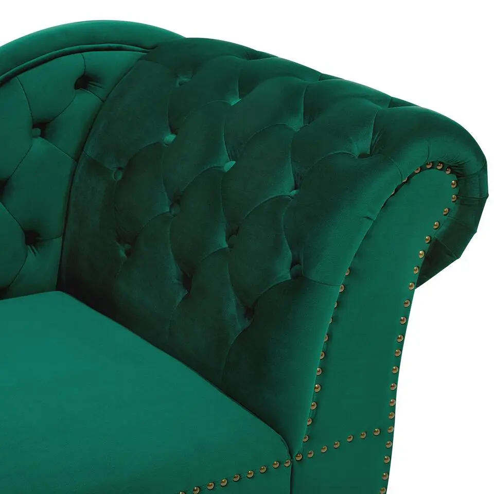 NIMES - Chaise longue - Groen - Rechterzijde - Fluweel