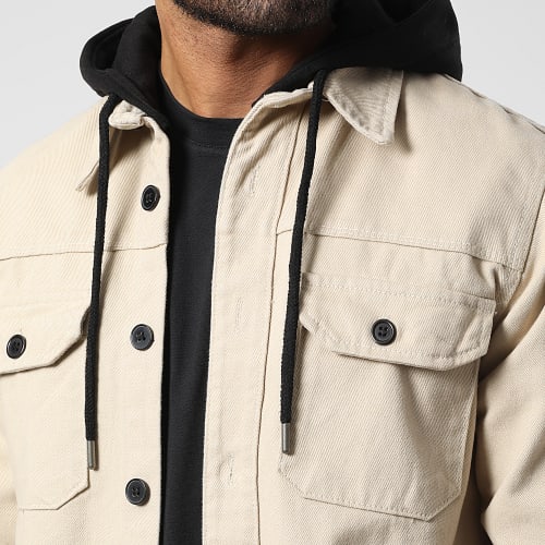 Surchemise En Jean Avec Capuche 2532 Beige