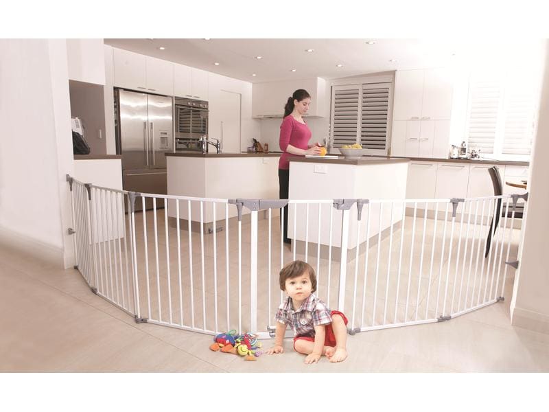 DREAMBABY Laufgitter Royale Converta Weiss 3-in-1 Metall Laufgitter breite Barriere/Kaminschutz