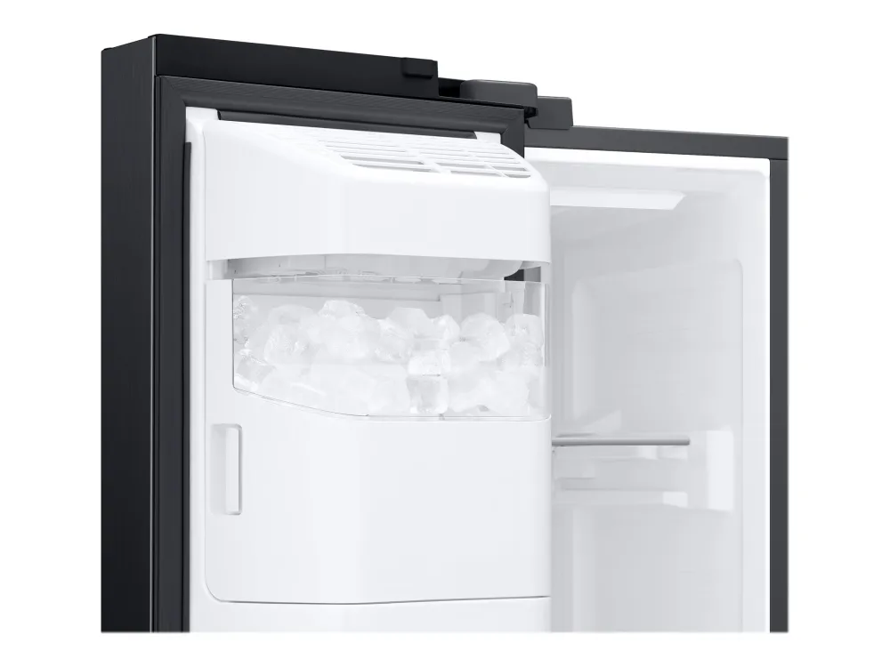 Samsung Family Hub RS6HA8891B1 - Køleskab/fryser - side-by-side med vanddispenser, isdispenser - Wi-Fi - bredde: 91.2 cm - dybde: 71.6 cm - højde: 178 cm - 614 liter - Klasse E - premium sort stål/sort