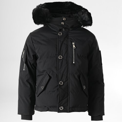 Parka Capuche Fourrure Enfant FD898 Noir